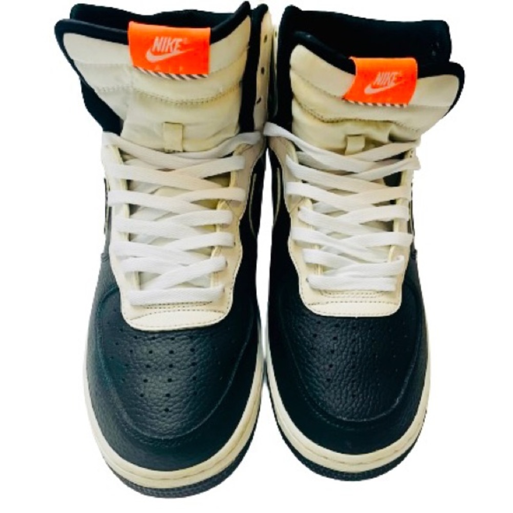 Nike Air Force 1 Black & White High Top Sneaker with Nike Ankle Straps Size 8.5